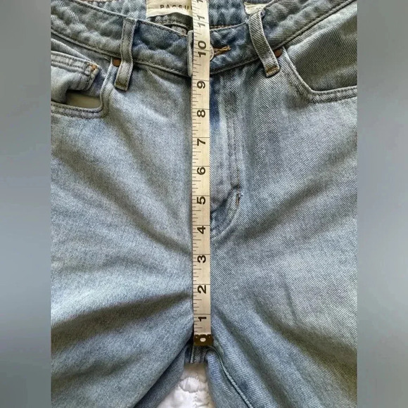 Pacsun Mom Jeans Two Tone Side Stripe Raw Hem Denim Cropped  Jeans Size 27 - Picture 7 of 11